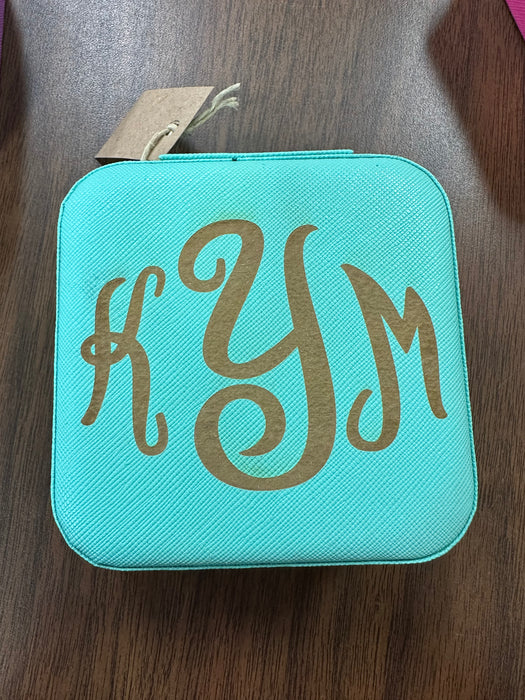 Personalized Small Zip Up Jewelry Box.  Available in Smooth Finish & Velvet.  *Personalization Included!