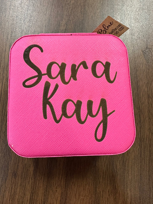 Personalized Small Zip Up Jewelry Box.  Available in Smooth Finish & Velvet.  *Personalization Included!