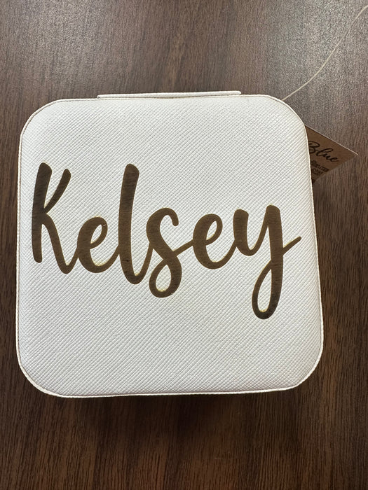 Personalized Small Zip Up Jewelry Box.  Available in Smooth Finish & Velvet.  *Personalization Included!