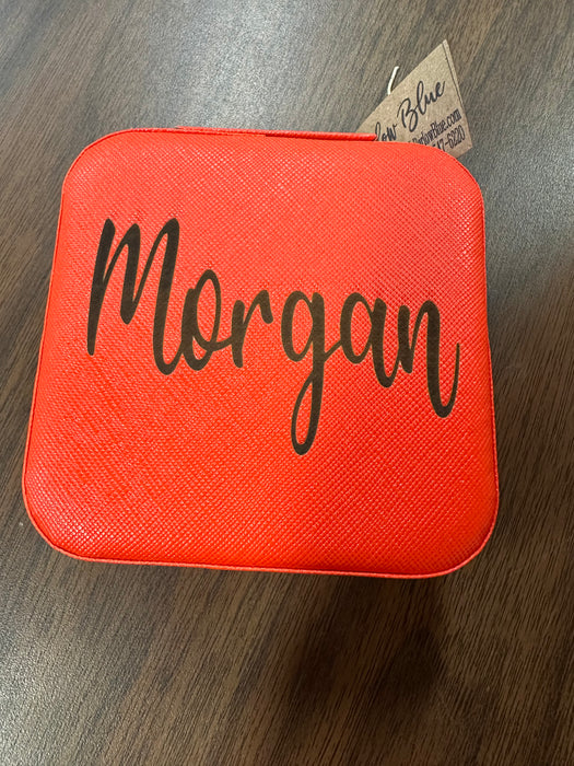 Personalized Small Zip Up Jewelry Box.  Available in Smooth Finish & Velvet.  *Personalization Included!