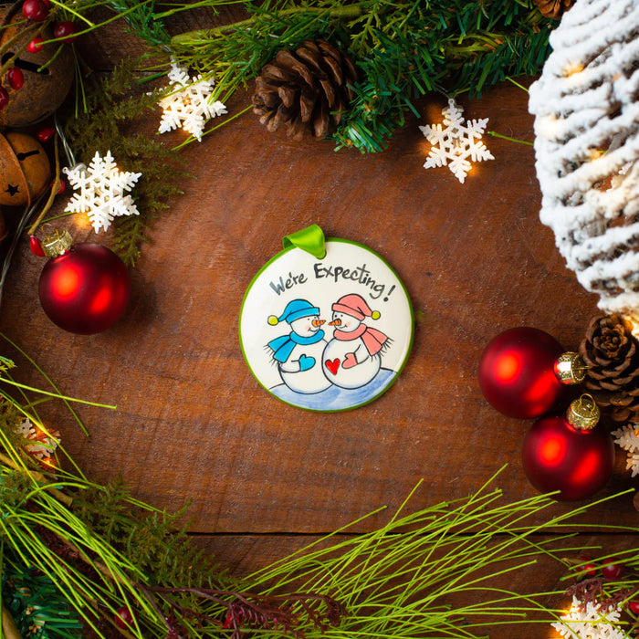We're Expecting Pregnancy Ornament. Can be personalized with names, dates & more!