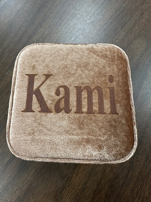 Personalized Small Zip Up Jewelry Box.  Available in Smooth Finish & Velvet.  *Personalization Included!