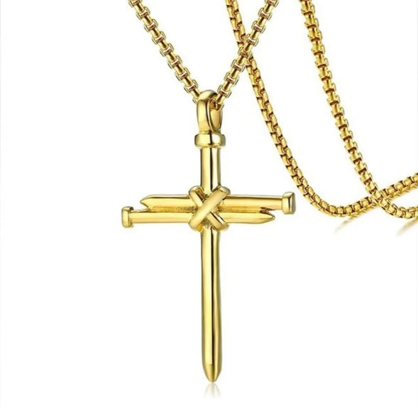 Men’s Nail Cross Necklace - 2 Colors!
