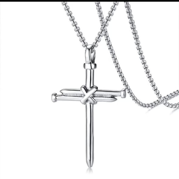 Men’s Nail Cross Necklace - 2 Colors!