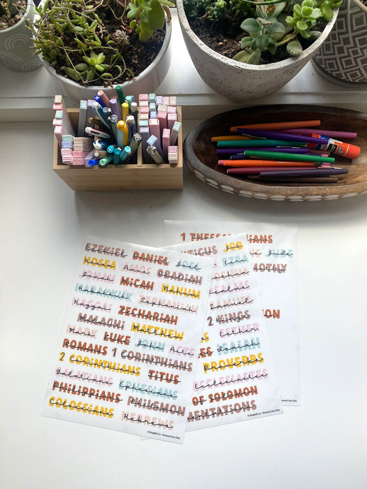 Books of the Bible Header Labels - Boho Edition