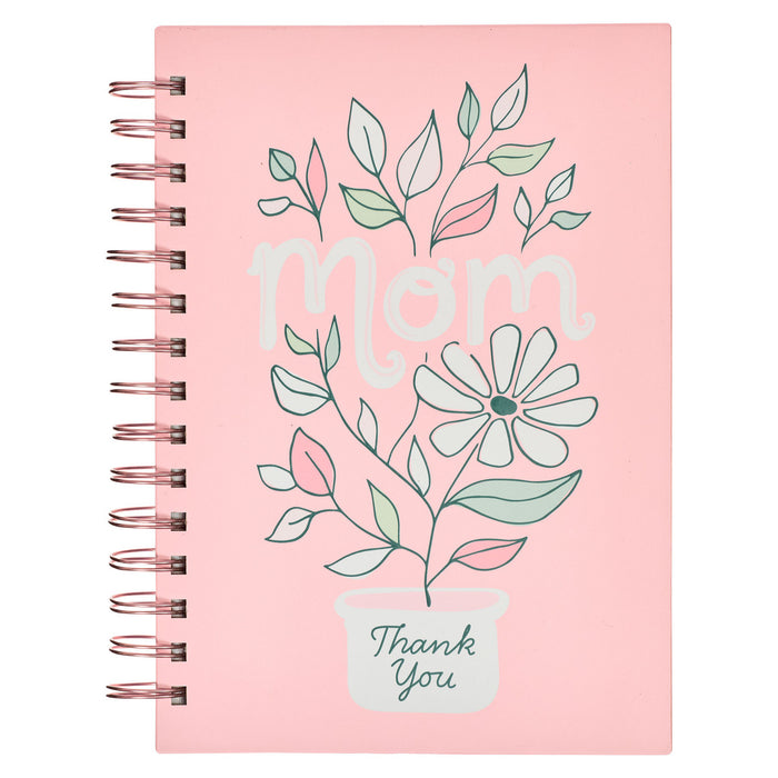 Thank You Mom Pink and White Daisy -Wirebound Journal - 1 Thessalonians 5:16-18