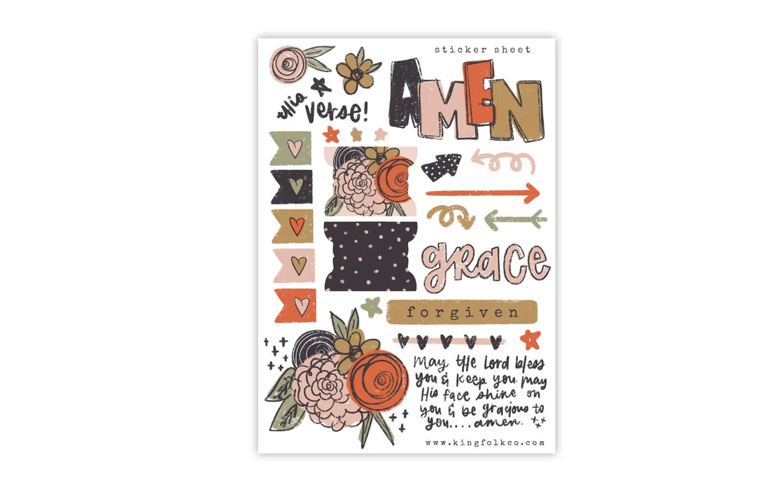 Kingfolk Sticker Sheets- perfect for bible journaling, laptops, tumblers, notebooks, and more!
