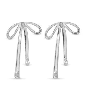 Silver Long Bow Earrings
