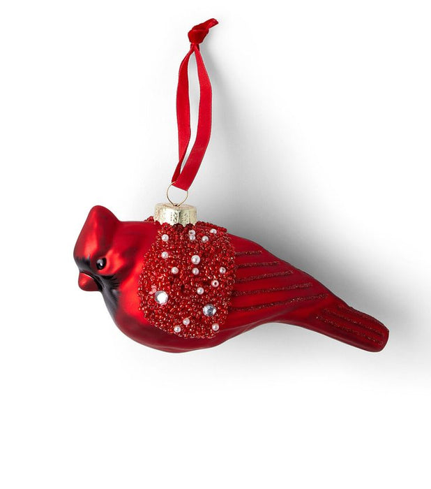 6" Christmas Red Cardinal Glass Ornament