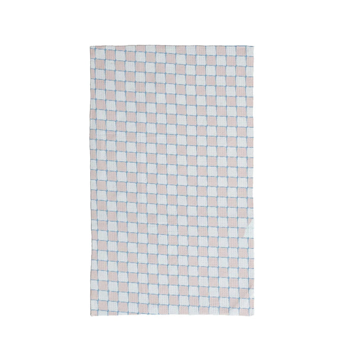 Printed Recycled Microfiber Tea Towel w/ Check Pattern