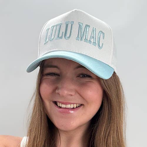 Lulu Mac Embroidered Hat in Light Blue