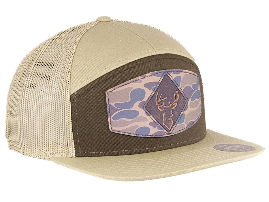 Brown/ Khaki 7 Panel Buck Hat