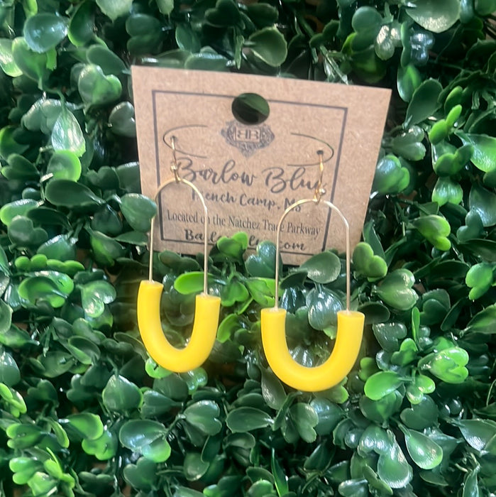 Half Clay Oval Earring - 6 Colors!