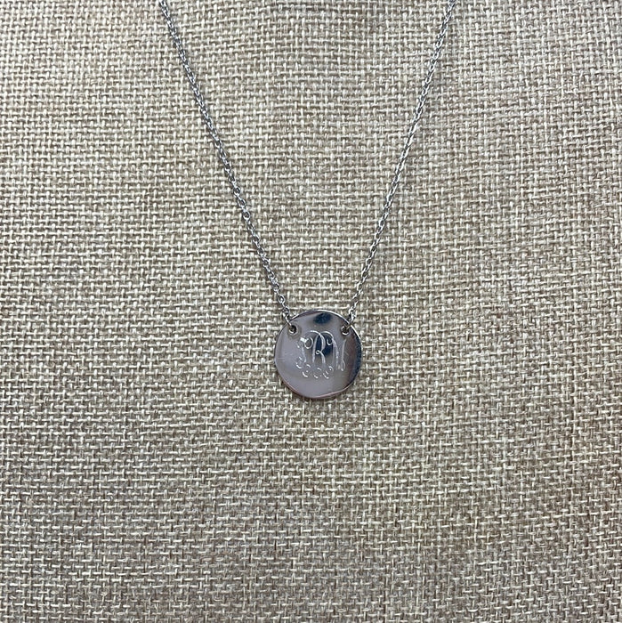 Round Split Chain Dainty Monogram Necklace