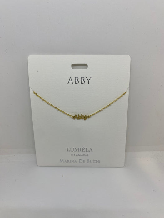 Gold Cut Out Name Necklaces for Names that Start with A-L