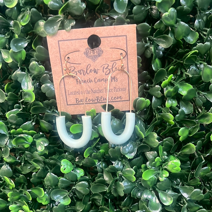Half Clay Oval Earring - 6 Colors!