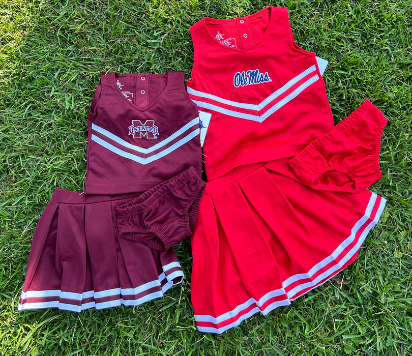 MSU or Ole Miss 3pc Cheer Suit (sizes 2T-8)