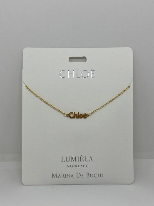 Gold Cut Out Name Necklaces for Names that Start with A-L