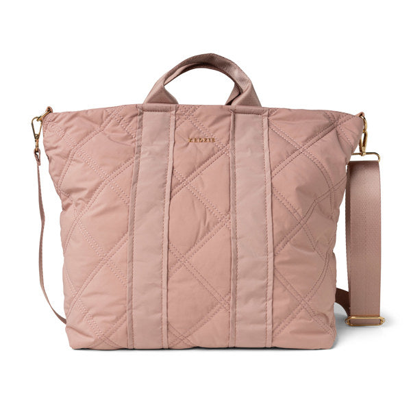 Cloud 9 Quilted Puffer Tote Purse. Mauve Only
