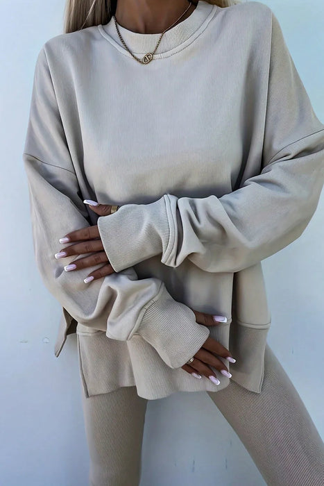 Women's Cozy Oversized Sweatshirt & Leggings Two-Piece Lounge Set