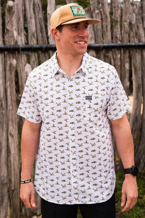 Burlebo Flying Mallard Ducks Performance Button Up