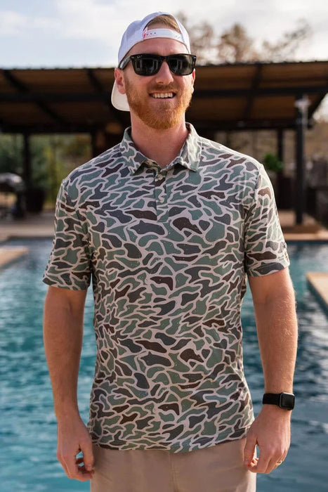 Burlebo Retro Duck Camo Performance Polo