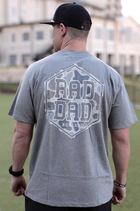 Rad Dad Dark Heather Grey Tee by Burlebo