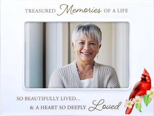 4x6 Cardinal Remembrance Frame. "Treasured Memories of Life"