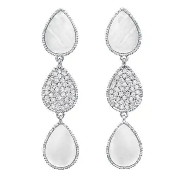 Triple Teardrop Pearl Earrings