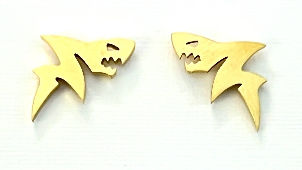 Ole Miss Fins Up Shark Stud Earrings