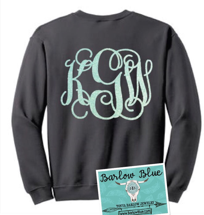 Sweatshirt with Large Monogram- Adult & Youth Sizes