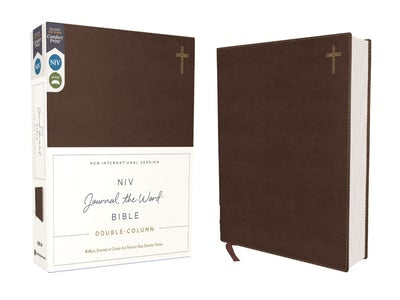 NIV, JOURNAL THE WORD BIBLE, DOUBLE-COLUMN, LEATHERSOFT, BROWN, RED LETTER, COMFORT PRINT REFLECT, TAKE NOTES, OR CREATE ART NEXT TO YOUR FAVORITE VERSES