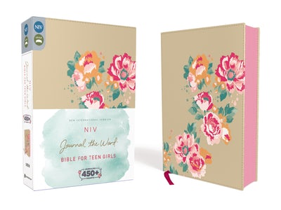 NIV, JOURNAL THE WORD BIBLE FOR TEEN GIRLS, LEATHERSOFT OVER BOARD, GOLD/FLORAL, RED LETTER