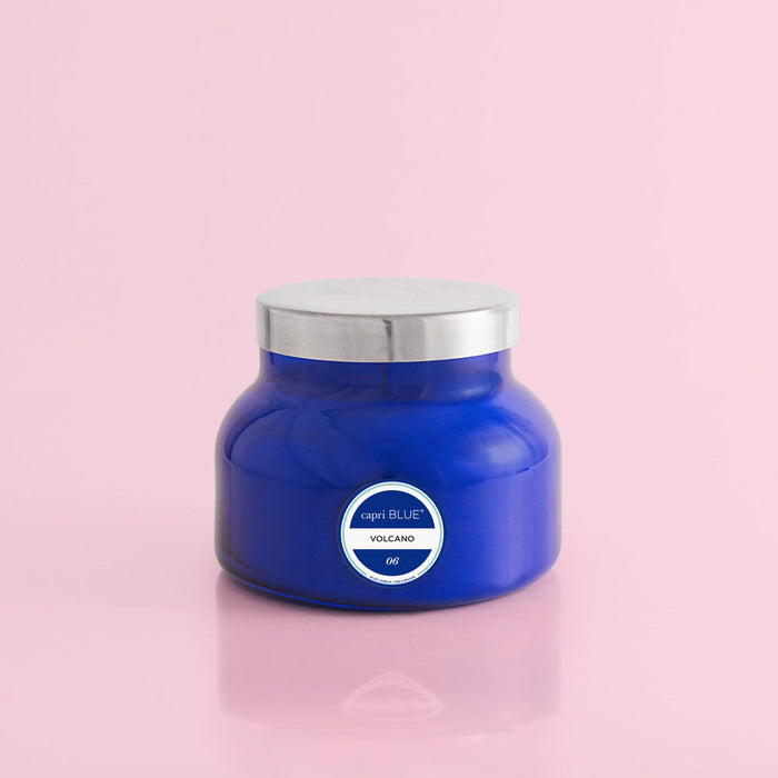 Volcano Signature Blue Jar Candle. 19oz