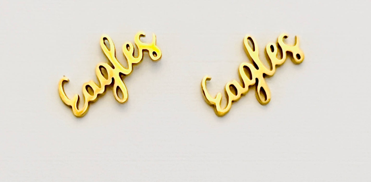 Eagles Gold Stud Earrings