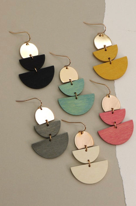 Ryleigh Wood and Metal Earrings