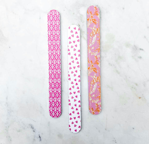 Pink Themed Finger Nail Files (Set of 3)
