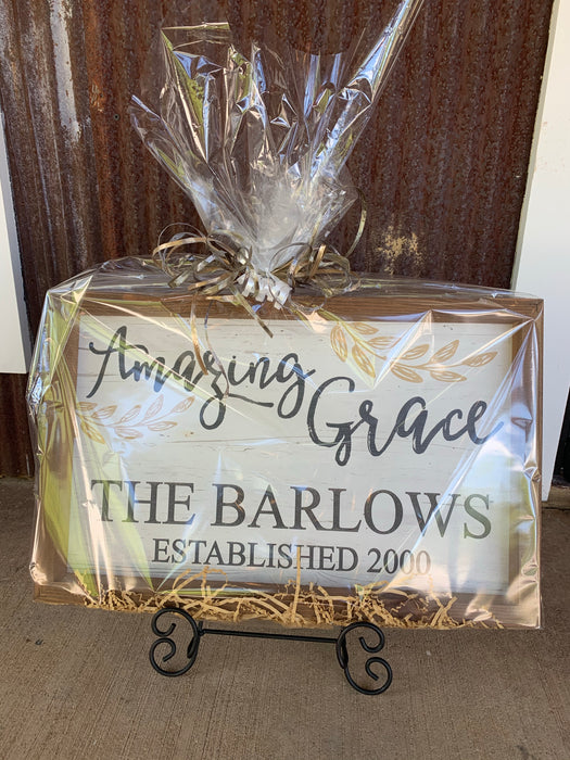 Personalized Amazing Grace Sign.  11.5” x 17.5”.