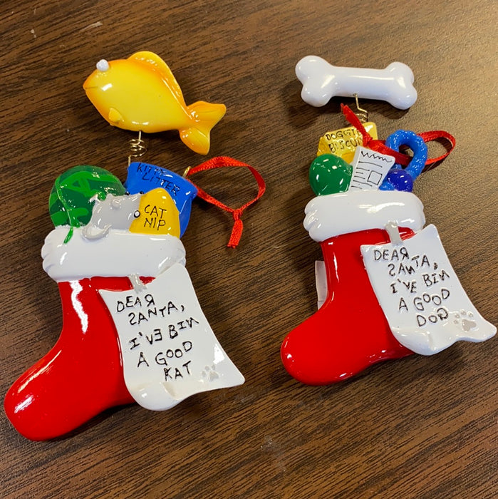 Dear Santa, Stocking Ornament. Personalized Ornament.