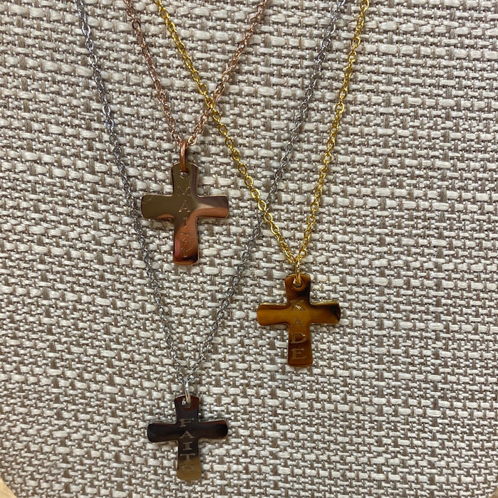 Monogram Cross Necklace - 3 Colors!