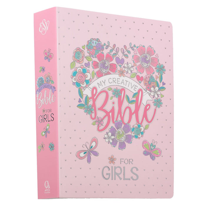 Pink Floral Heart Flexcover My Creative Bible for Girls - ESV Journaling Bible