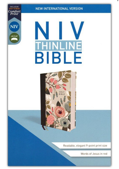 NIV Thinline Bible All Over Floral.