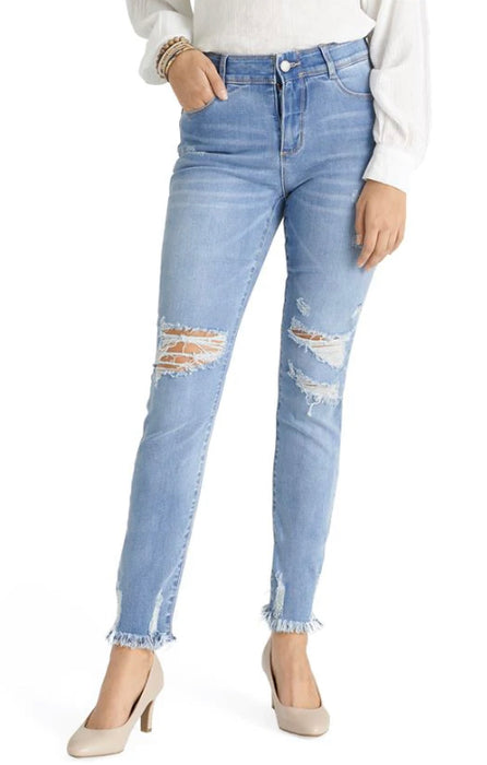 Skinny Ankle Distressed Jeans by OMG.  Sizes Small & 2X