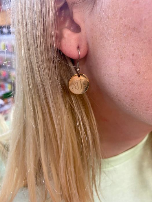 Dainty Monogram Earrings ~ Gold, Silver or Rose Gold. Simplistic Jewelry. Perfect for Layering & all ages