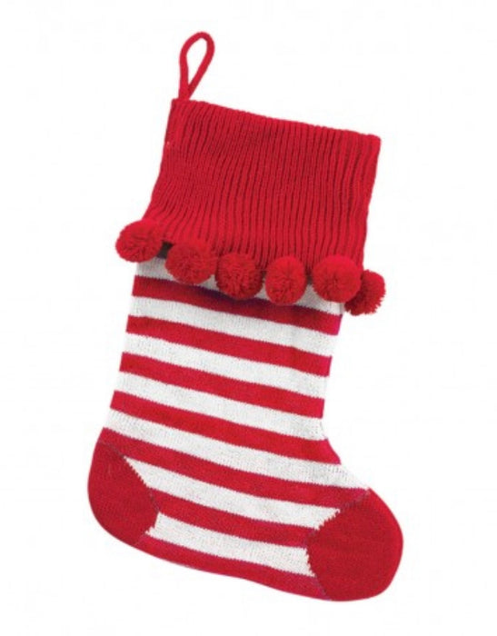 Pom-Pom Knit Stockings - 4 Colors! (Add an optional monogram for $10)