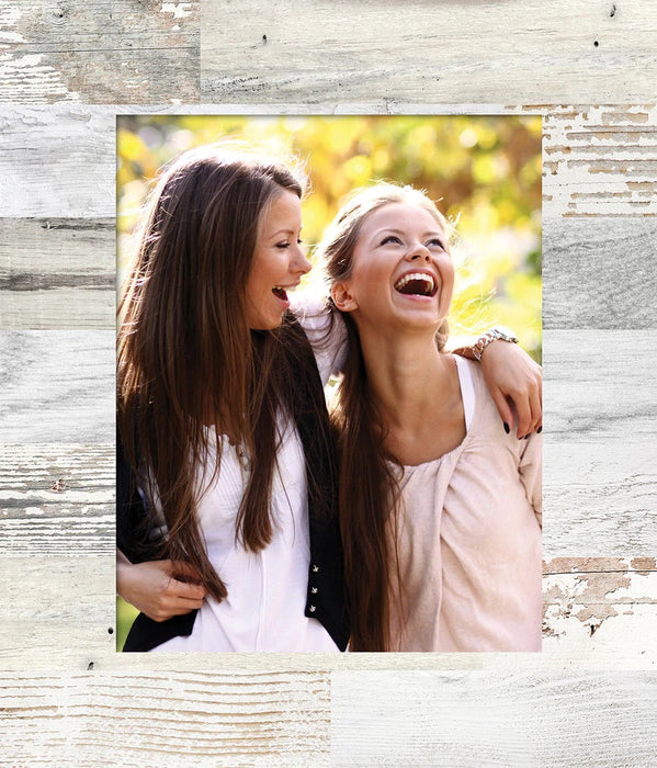 Personalizable White Faux Wood Picture Frame (8x10)