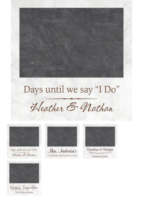 Personalized Chalk Board Sign for ANY occasion.  Can be personalized to say anything.  Some ideas are shown.  7"x7".  Personalization NOT included.