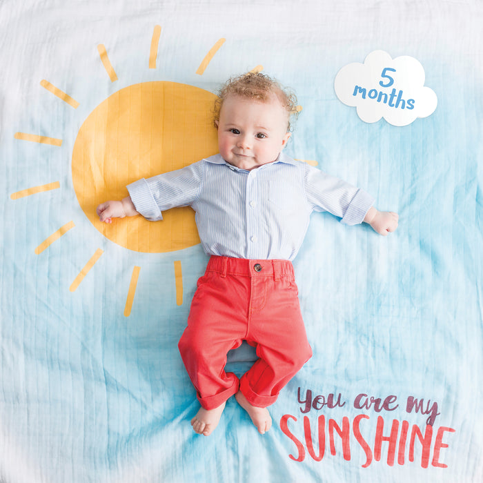 Baby's First Year Blanket & Cards Milestone Set. Perfect for Monthly Pics. Styles for Boys & Girls Available.