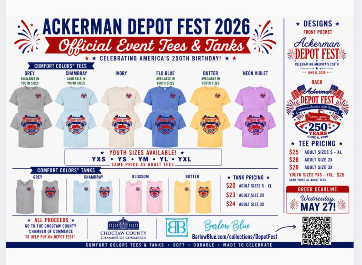 Ackerman, Ms Depot Fest Tees & Tanks
