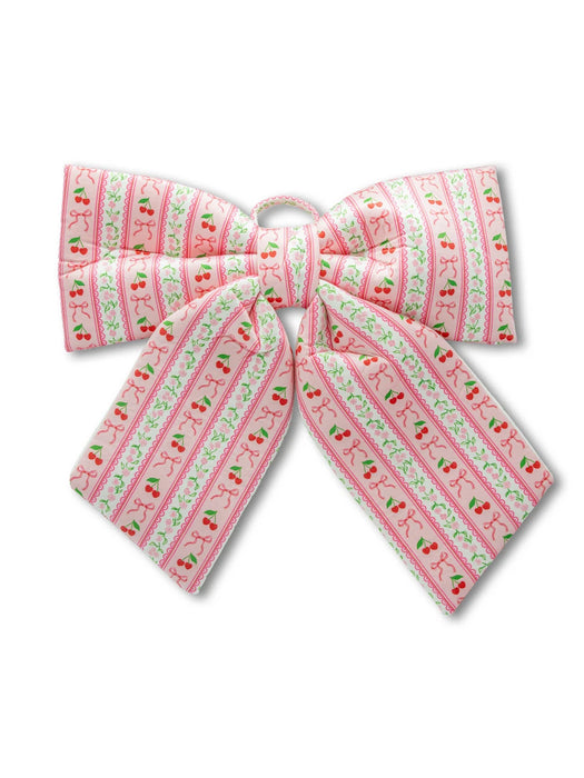 Stripe Cherry Large Bow- Wall Hanging Decor, Door hanging Decor, etc.